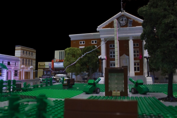 Hill Valley Courthouse and conduction wire setup